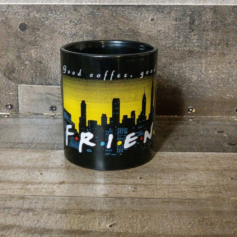 FRIENDS COFFEE MUG GOOD COFFEE GOOD FRIENDS 1995 VINTAGE WARNER BROS DINER CUP
